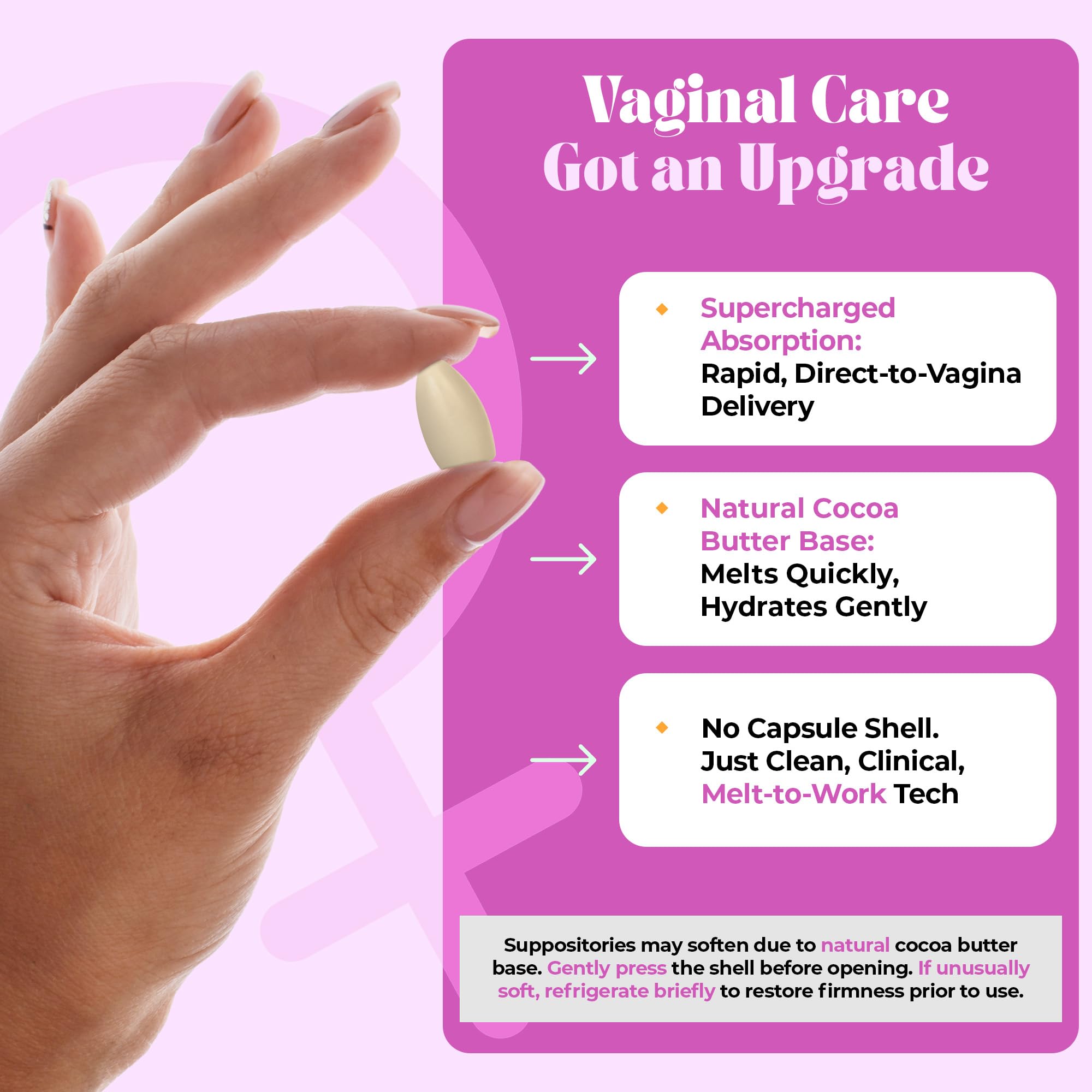 PURE WOMAN - Pause-Me-Not Suppositories - Menopausal Symptom Relief - Natural Ingredients - Relieves Hot Flashes & Vaginal Dryness - Promotes Stable Mood - Enhanced Vaginal Relief - 10 Pk - Maple Wellness Supplements