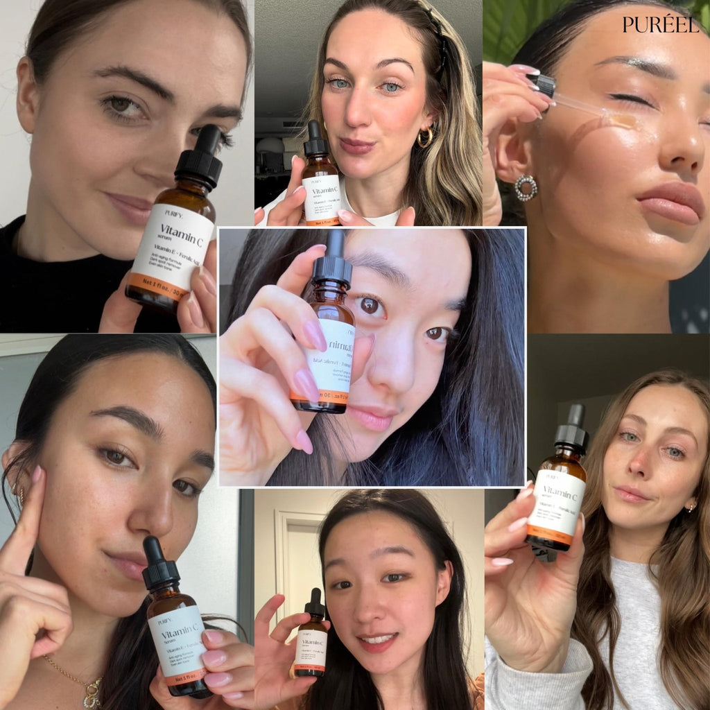 Puréel 20% Vitamin C Serum for Face – Brightening Serum with Vitamin E & Ferulic Acid – Anti-Aging, Dark Spot Remover, Even Skin Tone, Wrinkle Reduction & Radiant Glow – 1 fl oz - Maple Wellness Supplements