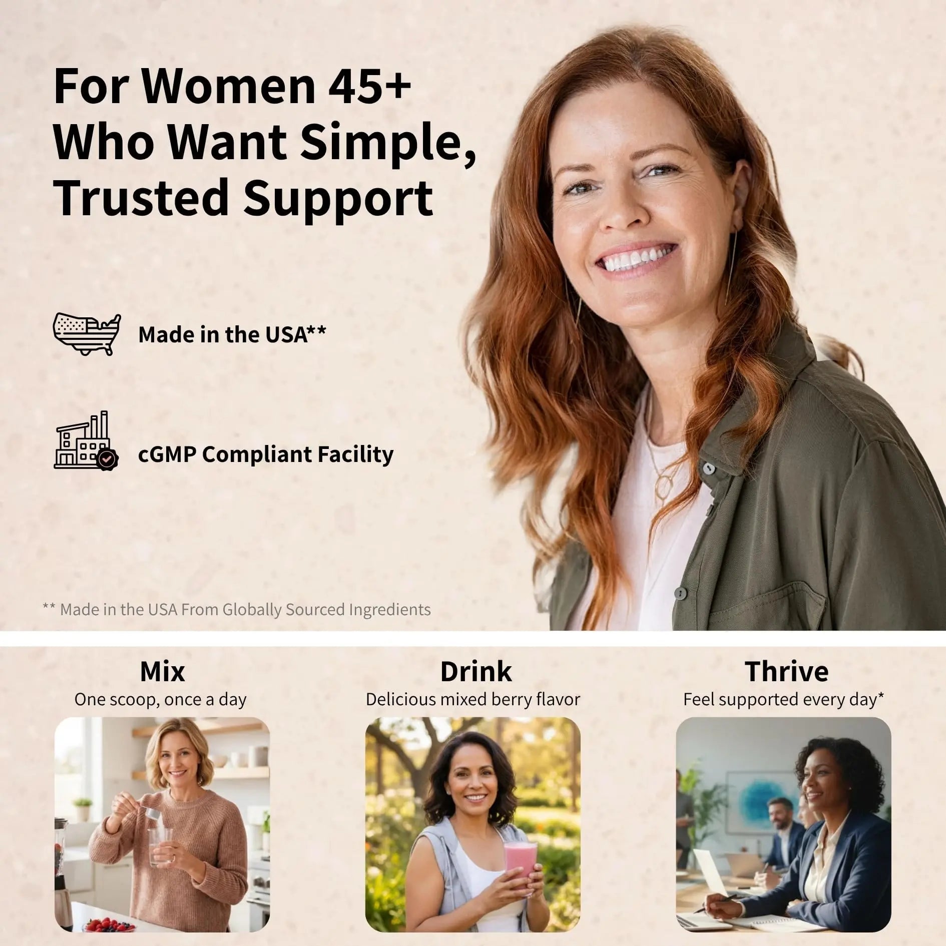 Pureffi Women’s 45+ All-in-One Multivitamin Powder, 33 Ingredients, Menopausal Well-Being Support, Probiotics for Digestive Support - TrustMedUSA