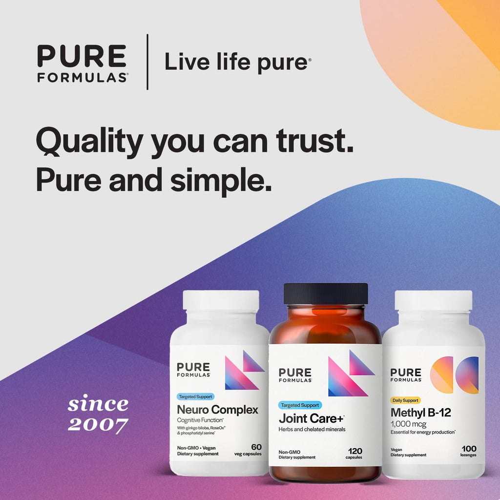 PureFormulas Joint Care + - Premium Joint Support Supplement with Hyaluronic Acid, Glucosamine, MSM, Green Lipped Mussel, Turmeric & More - Non-GMO Formula for Adults (120 Capsules) - TrustMedUSA
