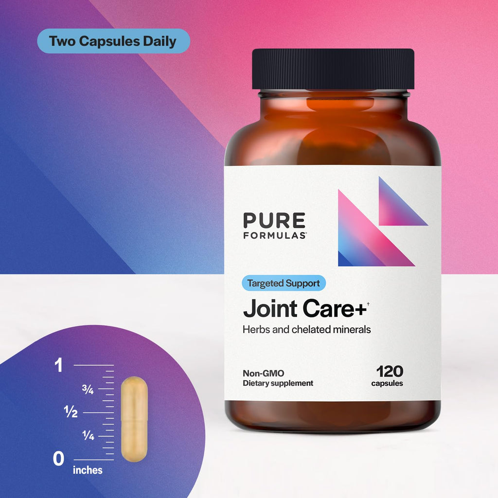 PureFormulas Joint Care + - Premium Joint Support Supplement with Hyaluronic Acid, Glucosamine, MSM, Green Lipped Mussel, Turmeric & More - Non-GMO Formula for Adults (120 Capsules) - TrustMedUSA
