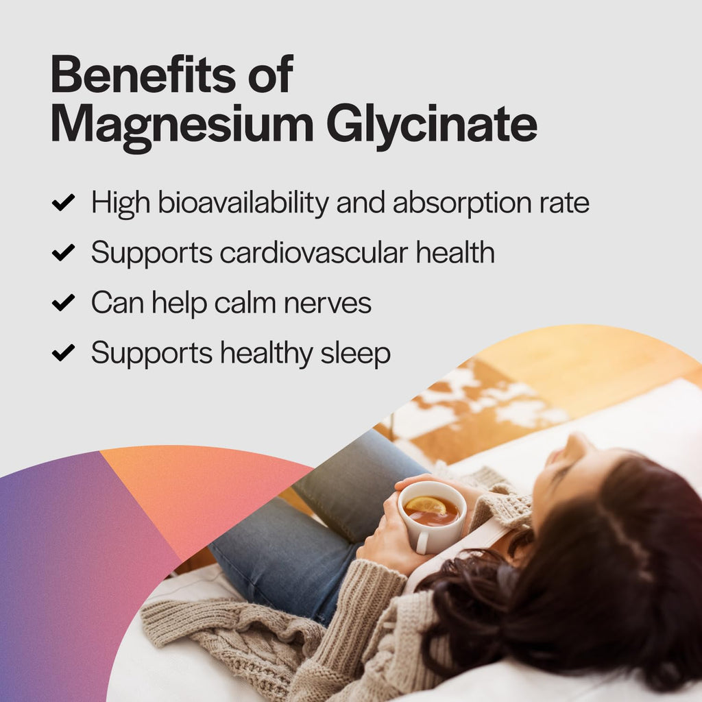 PureFormulas Magnesium Glycinate 100 mg Daily Support for Stress, Nerves, Sleep, Muscles, Metabolism Pure Magnesium Glycinate Supplement for Women and Men Magnesio Non-GMO 120 Tablets - TrustMedUSA