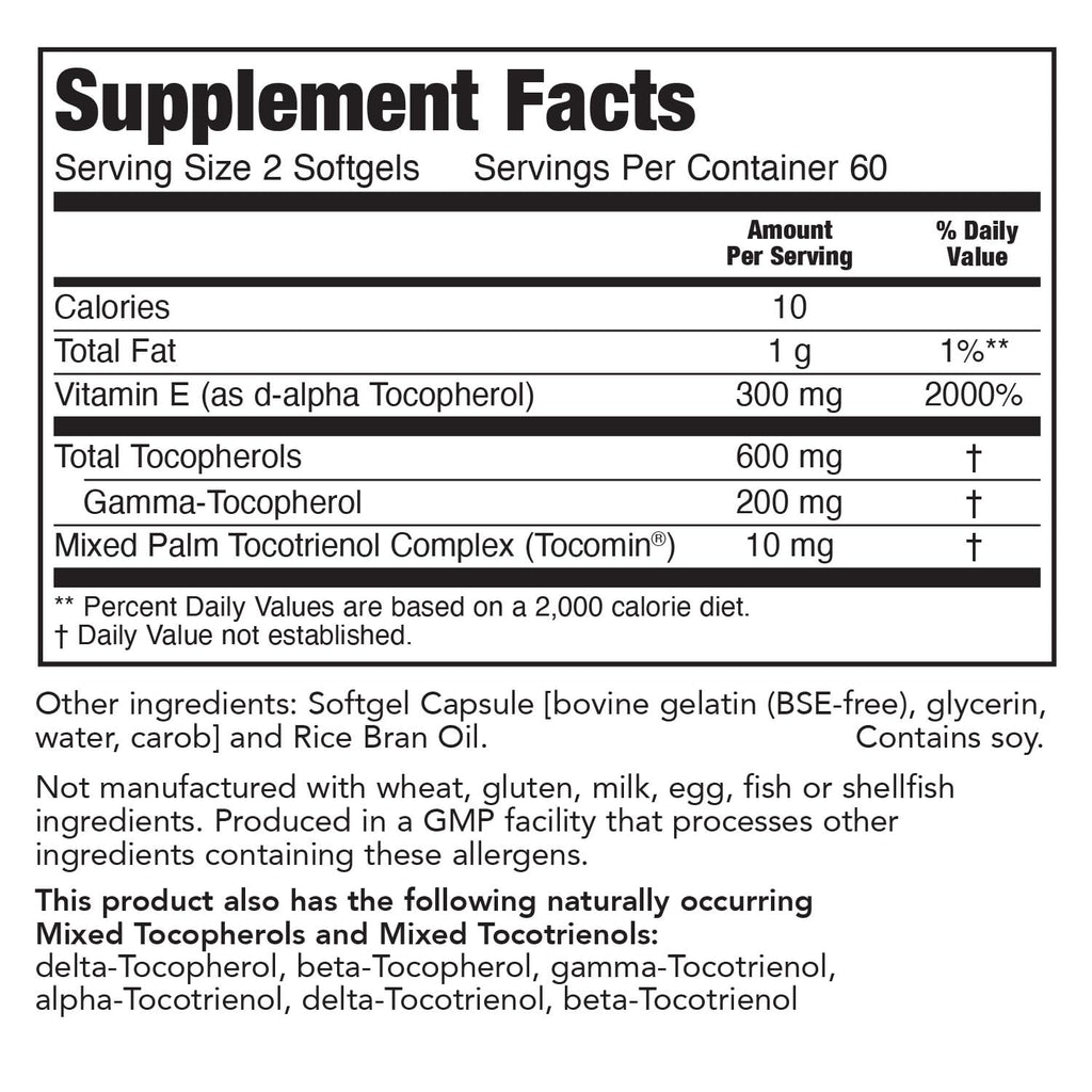 PureFormulas Vitamin E Complex, Full-Spectrum Vitamin E for Cardiovascular and Immune Support, Gamma-tocopherol Rich Antioxidant, Gluten-Free & Kosher, 120 Softgels for Antioxidant Protection - TrustMedUSA