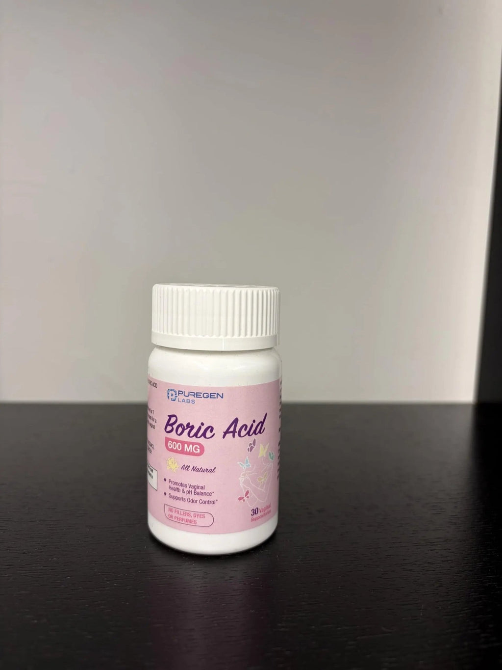 Puregen Labs Boric Acid 600 mg Vaginal Suppositories - 100% Pure | All Natural Without Dyes or Fillers | Made in USA - Supports Vaginal pH Balance and Odor Control (30 Count) - TrustMedUSA