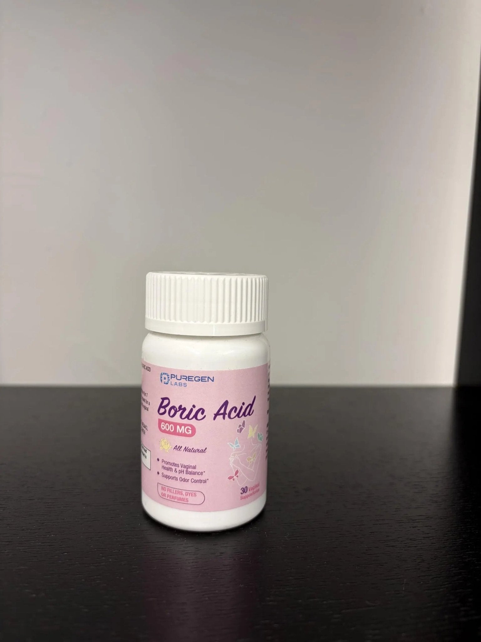Puregen Labs Boric Acid 600 mg Vaginal Suppositories - 100% Pure | All Natural Without Dyes or Fillers | Made in USA - Supports Vaginal pH Balance and Odor Control (30 Count) - TrustMedUSA