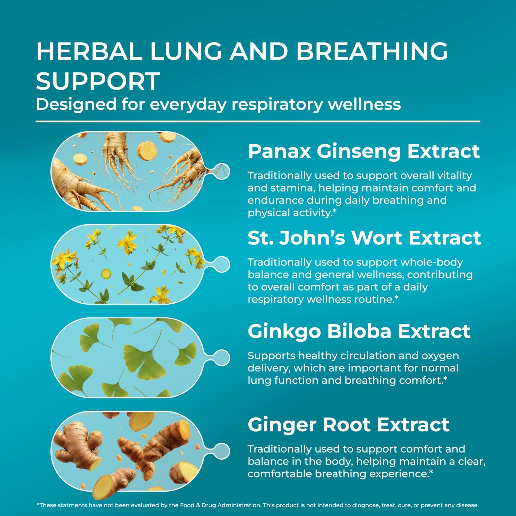 PUREHEALTH RESEARCH BreatheCore - Lung Detox for Smokers - Lung Cleanse & Support Supplement for Women & Men - Ginger Root, Ginkgo Biloba, St Johns Wort, Panax Ginseng & More - 60 Capsules - TrustMedUSA