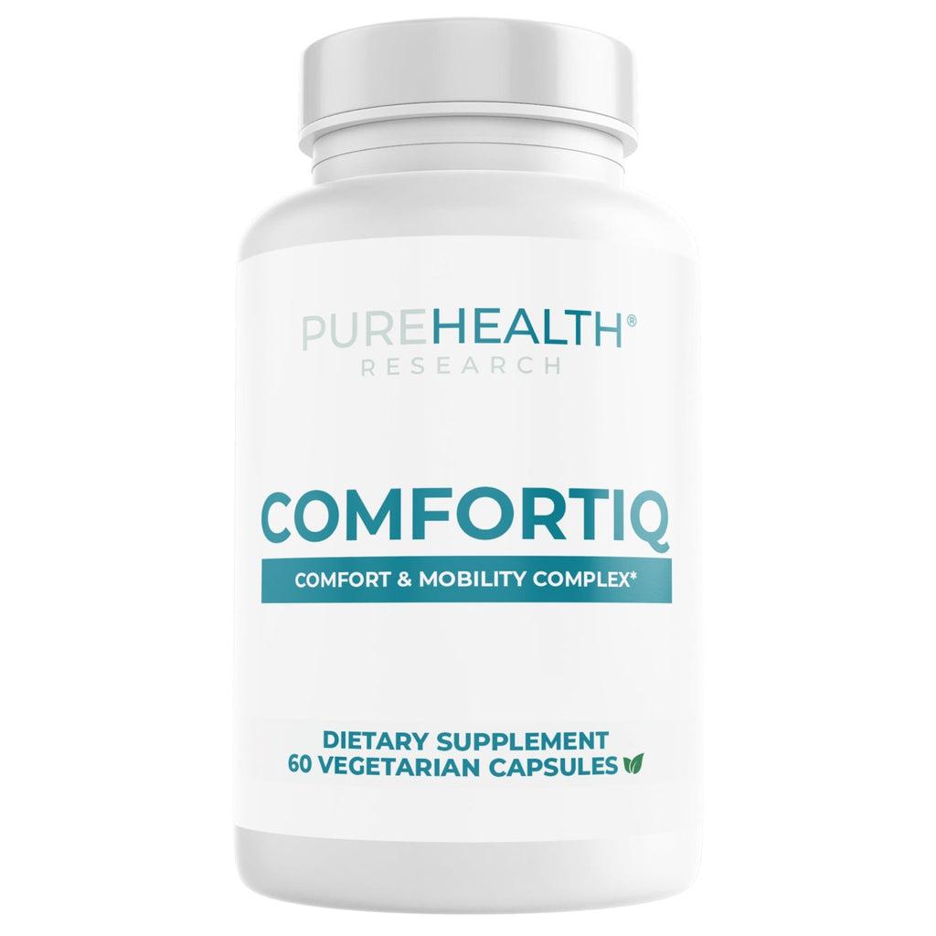 PUREHEALTH RESEARCH Comfortiq - Back Discomfort Supplement - Joint Health Support for Women & Men - with CoQ10, Turmeric, Acetyl L-Carnitine, Boswellia & More - 60 Capsules - TrustMedUSA