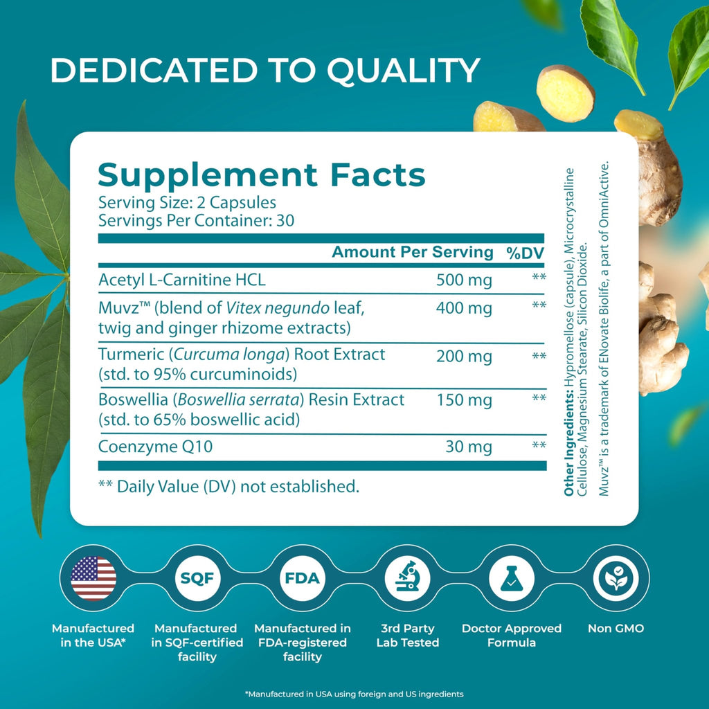 PUREHEALTH RESEARCH Comfortiq - Back Discomfort Supplement - Joint Health Support for Women & Men - with CoQ10, Turmeric, Acetyl L-Carnitine, Boswellia & More - 60 Capsules - TrustMedUSA