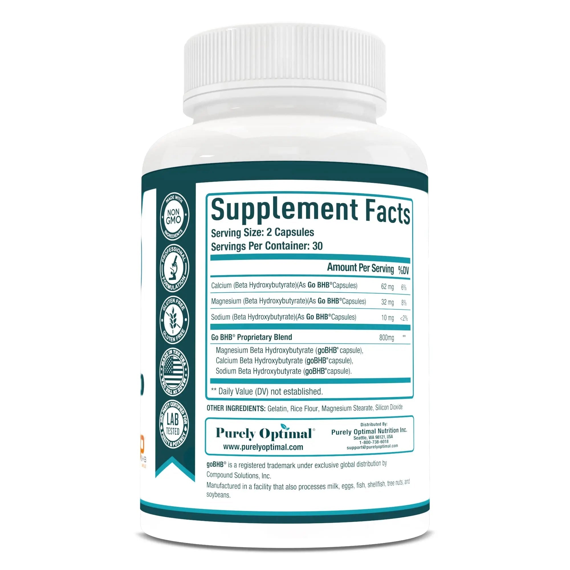 Purely Optimal Keto BHB Exogenous Ketones Supplement - Keto Diet Pills for Ketosis - TrustMedUSA