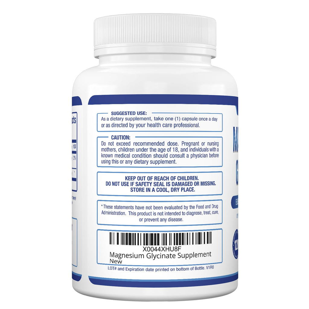 Purely Optimal Magnesium Glycinate 500mg – Sleep Support & Stress Relief – Gentle, High Absorption Magnesium Supplement for Muscle Relaxation, Calm & Nerve Support – 120 Capsules - TrustMedUSA
