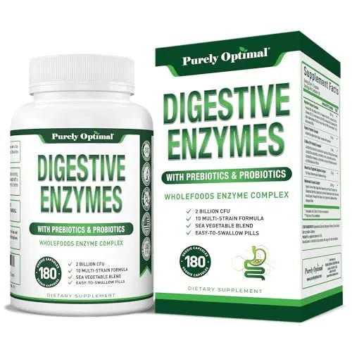 Purely Optimal Premium Digestive Enzymes Plus Prebiotics & Probiotics - for Better Digestio - TrustMedUSA
