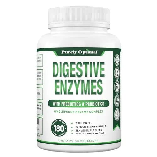 Purely Optimal Premium Digestive Enzymes Plus Prebiotics & Probiotics - for Better Digestio - TrustMedUSA