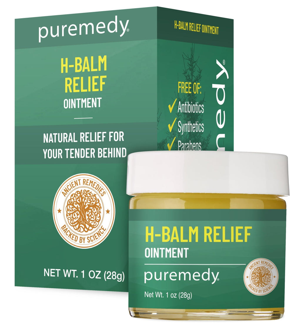 Puremedy - H-Relief Balm - All-Natural Salve for Bottom Lumps and Fissures, with Only Certified Organic or Wild Harvested Ingredients, 1 oz - TrustMedUSA
