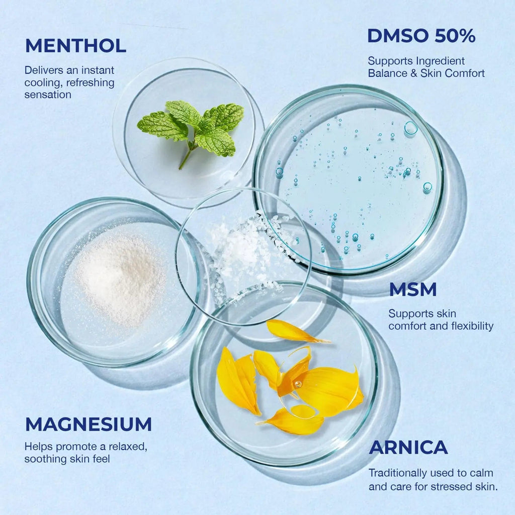 PURESKIN DMSO Relief Cream – Pharmaceutical Grade Fast-Absorbing Cooling Formula for Active Lifestyles – Lightweight Cream with Arnica, MSM, Magnesium, Menthol & Aloe, 4 oz - TrustMedUSA