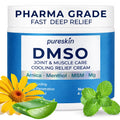 PURESKIN DMSO Relief Cream – Pharmaceutical Grade Fast-Absorbing Cooling Formula for Active Lifestyles – Lightweight Cream with Arnica, MSM, Magnesium, Menthol & Aloe, 4 oz - TrustMedUSA