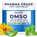 PURESKIN DMSO Relief Cream – Pharmaceutical Grade Fast-Absorbing Cooling Formula for Active Lifestyles – Lightweight Cream with Arnica, MSM, Magnesium, Menthol & Aloe, 4 oz - TrustMedUSA