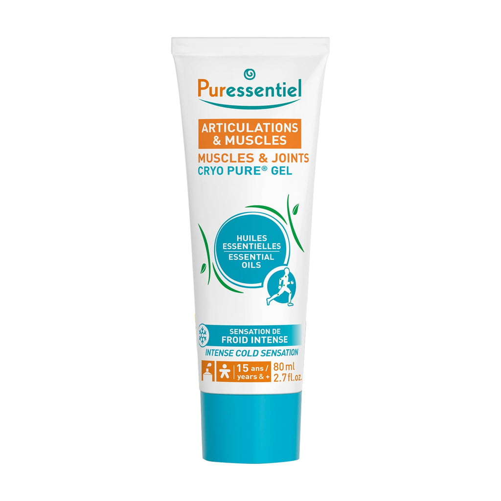 Puressentiel Muscles and Joints Cryo Pure Gel - Intense Cold Effect - Non-Sticky Formula with 14 Calming Essential Oils - Muscle Relaxer - 2.7 oz - TrustMedUSA