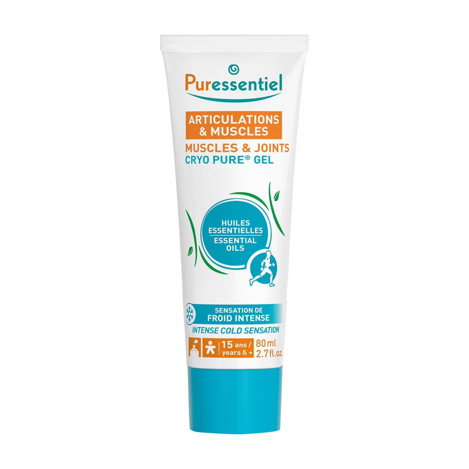 Puressentiel Muscles and Joints Cryo Pure Gel - Intense Cold Effect - Non-Sticky Formula with 14 Calming Essential Oils - Muscle Relaxer - 2.7 oz - TrustMedUSA