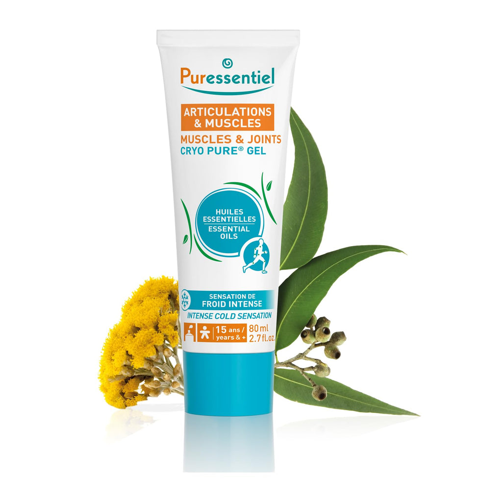 Puressentiel Muscles and Joints Cryo Pure Gel - Intense Cold Effect - Non-Sticky Formula with 14 Calming Essential Oils - Muscle Relaxer - 2.7 oz - TrustMedUSA
