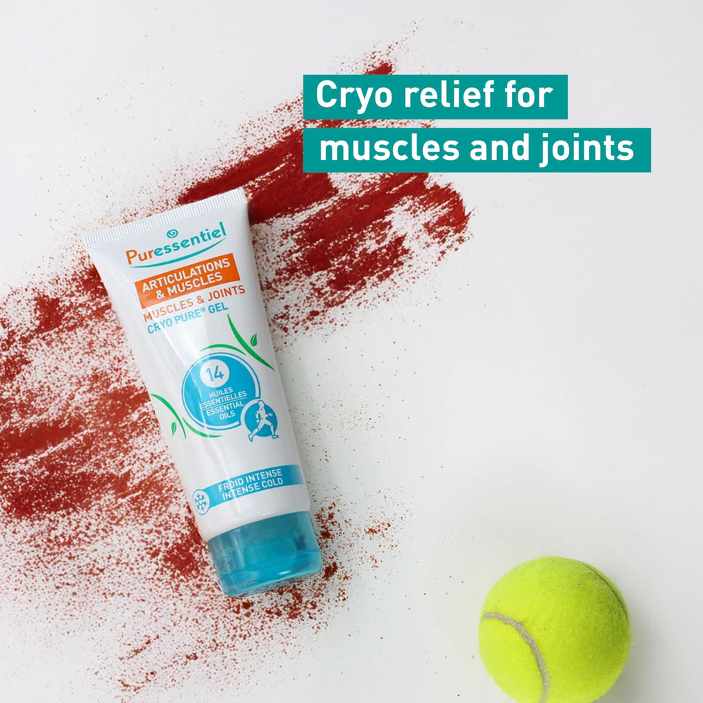 Puressentiel Muscles and Joints Cryo Pure Gel - Intense Cold Effect - Non-Sticky Formula with 14 Calming Essential Oils - Muscle Relaxer - 2.7 oz - TrustMedUSA