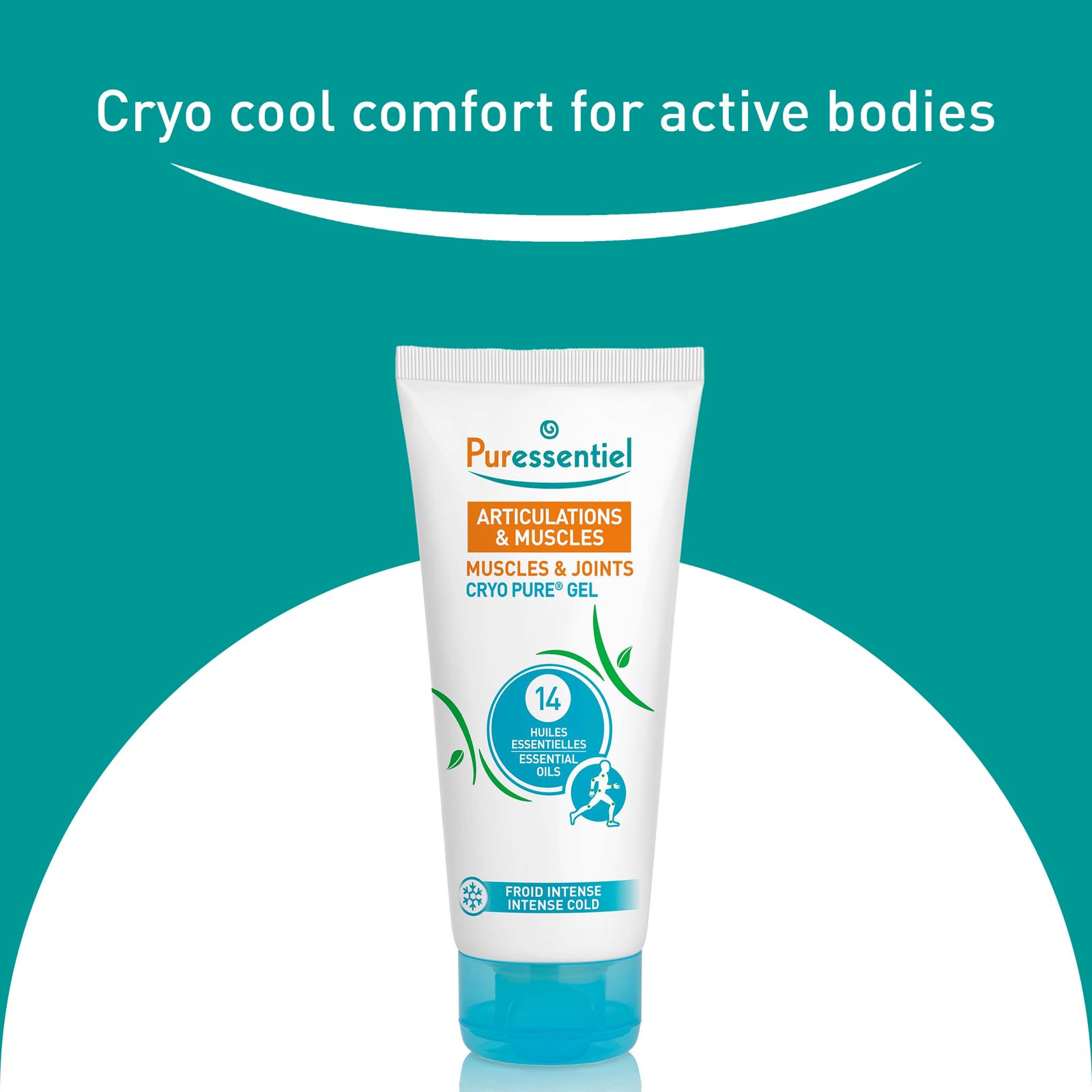 Puressentiel Muscles and Joints Cryo Pure Gel - Intense Cold Effect - Non-Sticky Formula with 14 Calming Essential Oils - Muscle Relaxer - 2.7 oz - TrustMedUSA