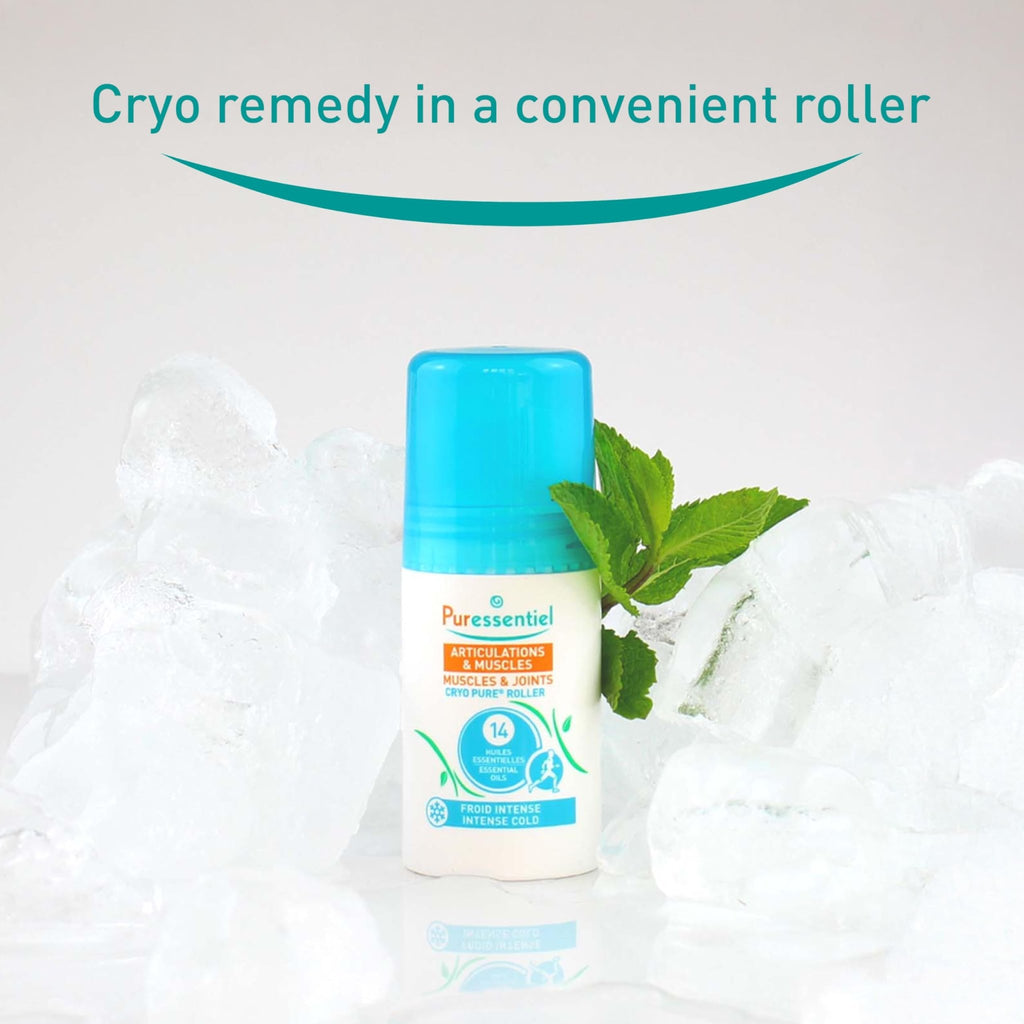 Puressentiel Muscles and Joints Cryo Pure Roller - Natural Menthol and Essential Oils Soothe Muscles - Long Lasting Cooling Sensation - 2.5 oz - TrustMedUSA