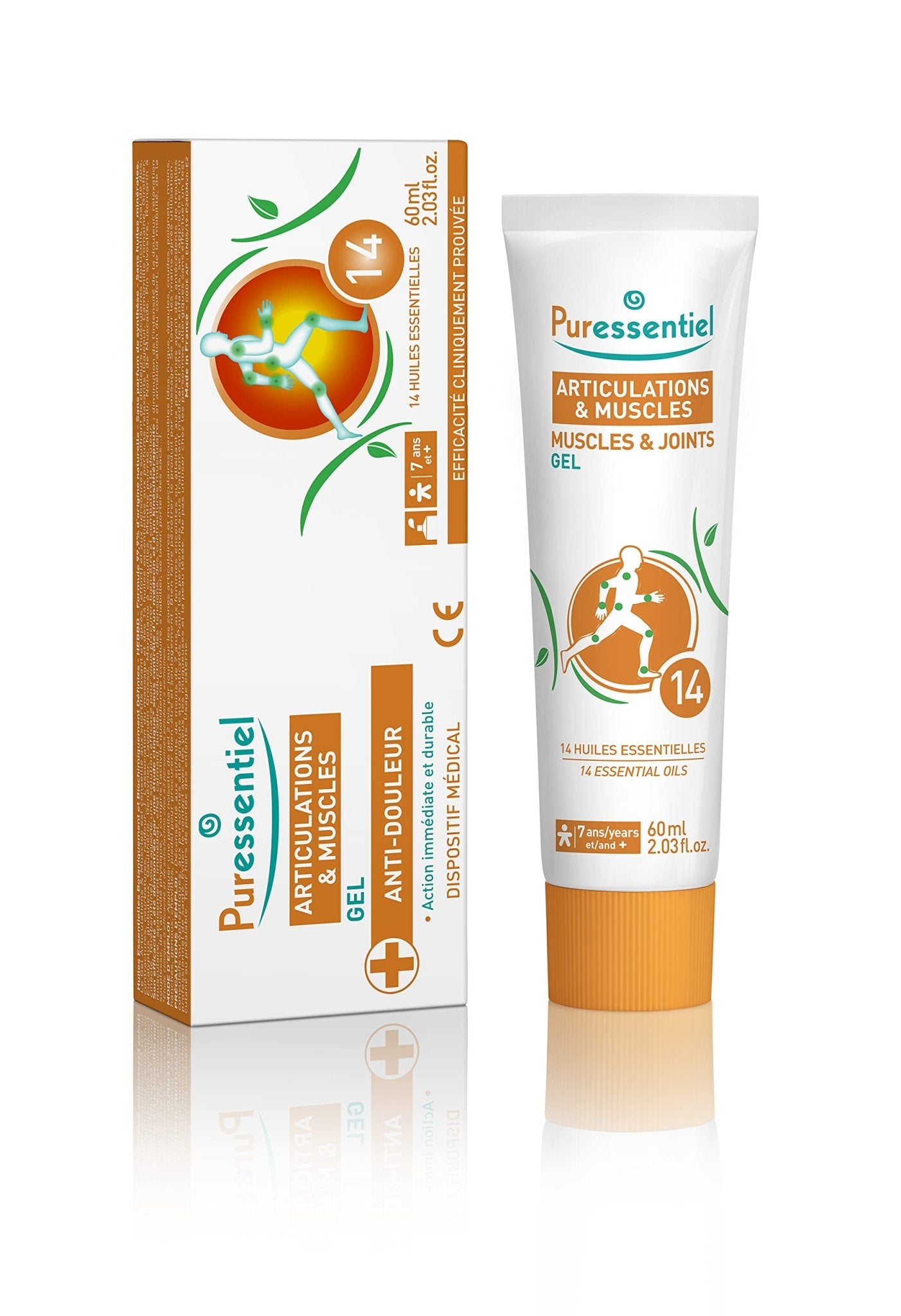 Puressentiel Muscles and Joints Gel - Soothing Gel for Muscle Relief and Knee Relief - Cooling Gel for Foot Relief - Back Gel - 2.02 oz - TrustMedUSA