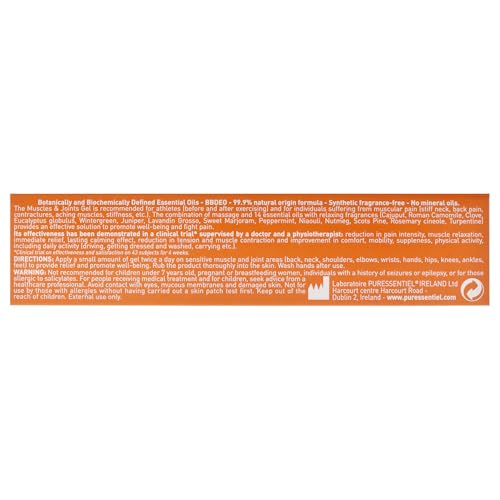 Puressentiel Muscles and Joints Gel - Soothing Gel for Muscle Relief and Knee Relief - Cooling Gel for Foot Relief - Back Gel - 2.02 oz - TrustMedUSA