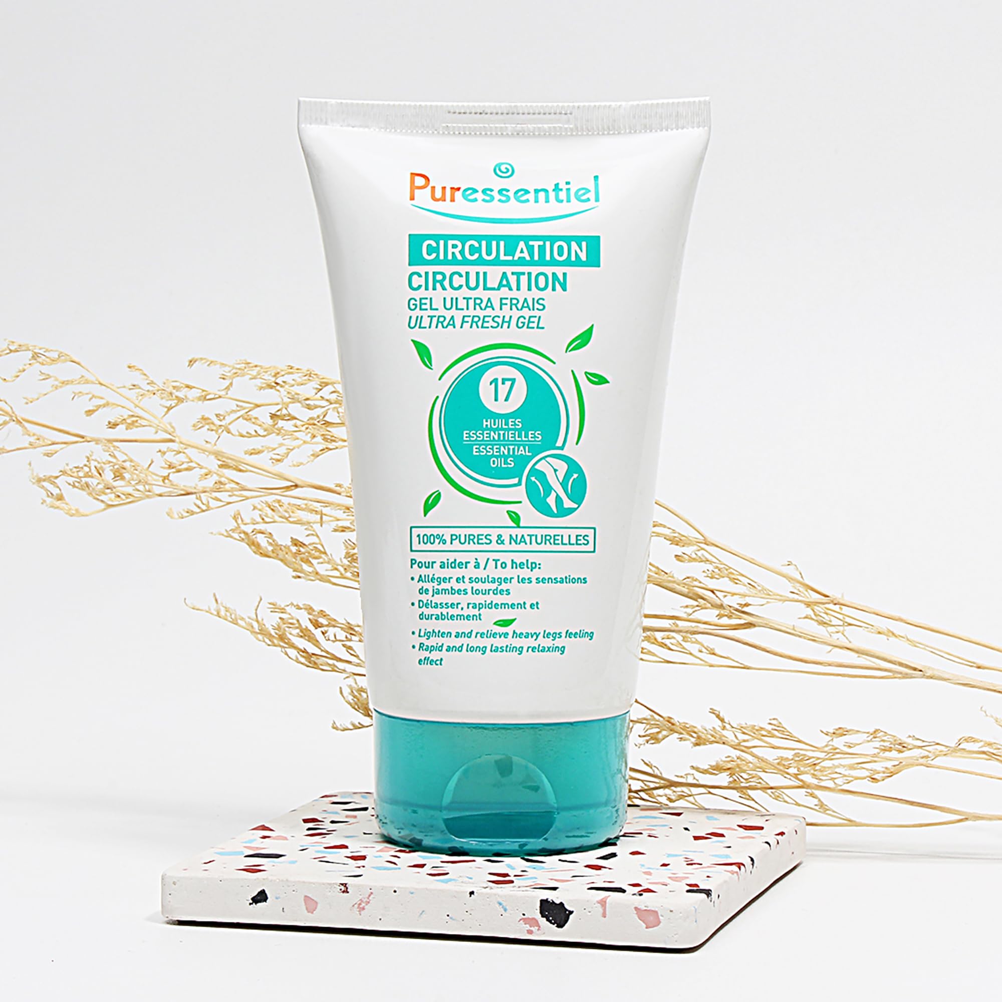 Puressentiel Soothing Gel for Tired Feet, Ankles, Legs - Aromatherapy Lotion with 17 Essential Oils for Body and Skin - Instant, Lasting Relief and Circulation - Natural and Alcohol Free - 4.22 oz - TrustMedUSA