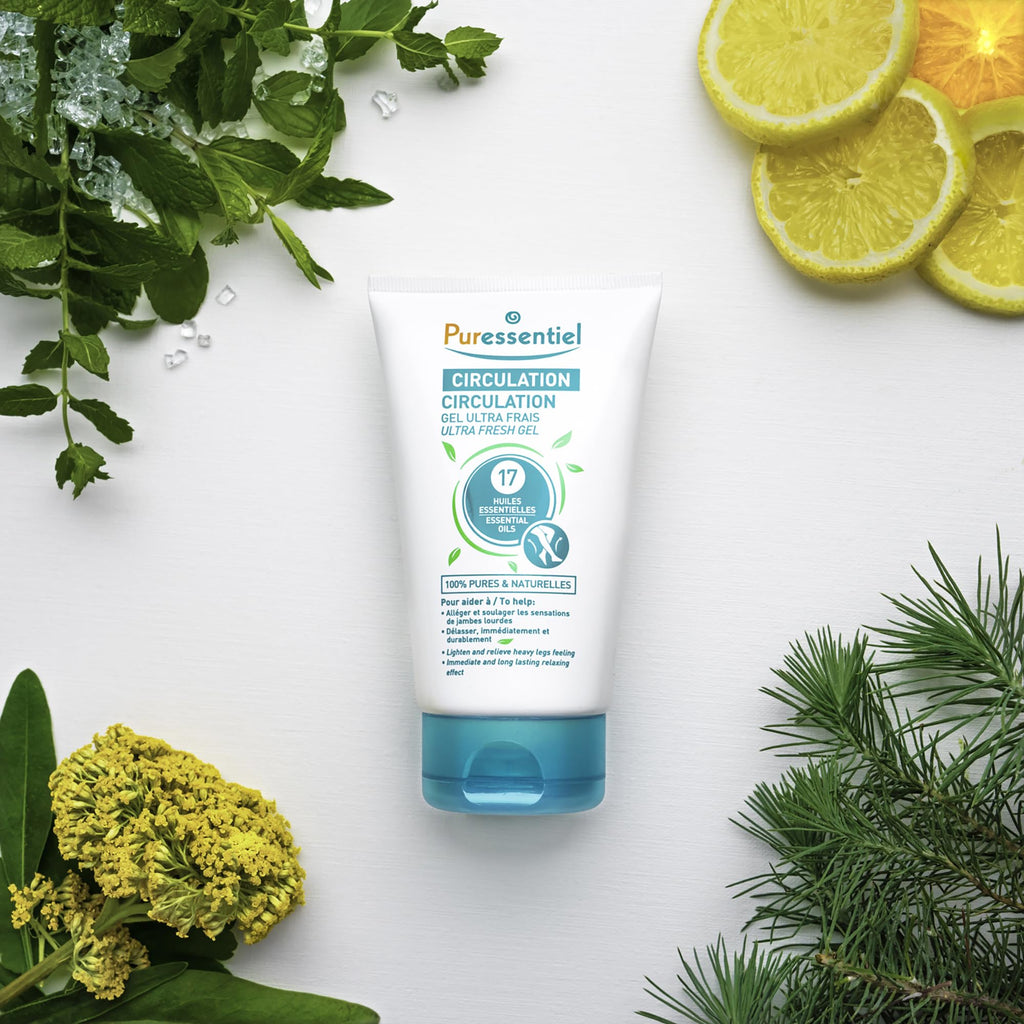 Puressentiel Soothing Gel for Tired Feet, Ankles, Legs - Aromatherapy Lotion with 17 Essential Oils for Body and Skin - Instant, Lasting Relief and Circulation - Natural and Alcohol Free - 4.22 oz - TrustMedUSA