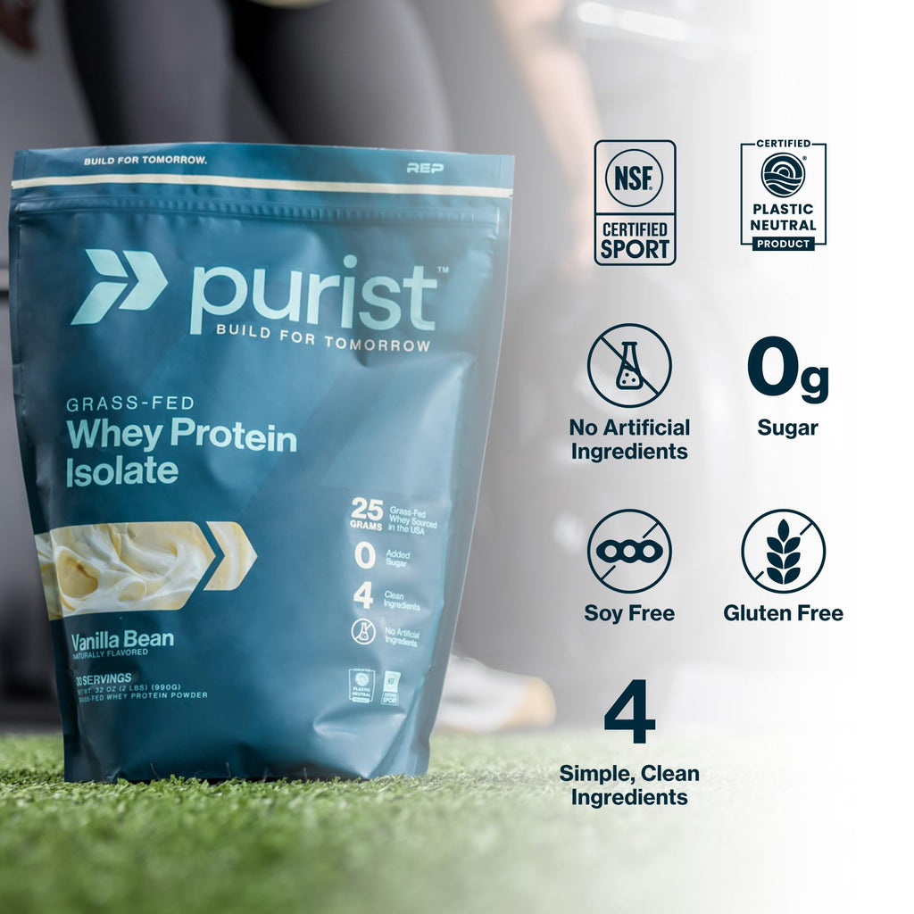 PURIST REP Whey Protein Powder, Premium Milk Chocolate Grassfed Isolate,Workout Recovery, Keto Friendly, Clean Nutrition Meal Replacement, Promotes Lean Muscle, Sugar and Gluten-Free Women Men, 2 Lb - Maple Wellness Supplements