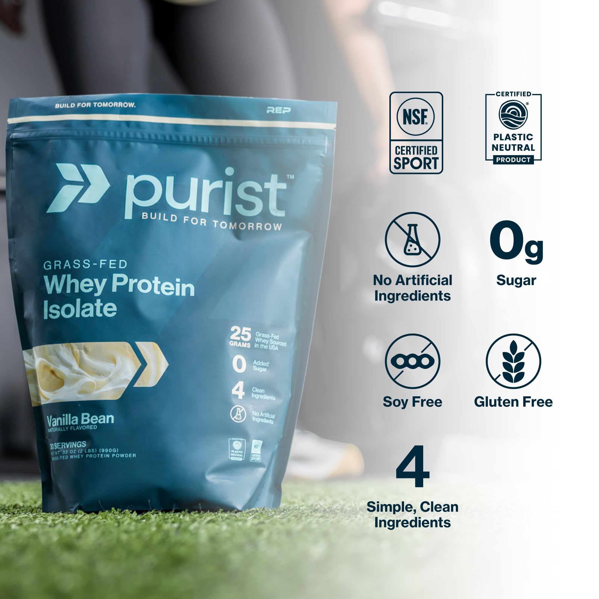 PURIST REP Whey Protein Powder, Premium Milk Chocolate Grassfed Isolate,Workout Recovery, Keto Friendly, Clean Nutrition Meal Replacement, Promotes Lean Muscle, Sugar and Gluten-Free Women Men, 2 Lb - Maple Wellness Supplements