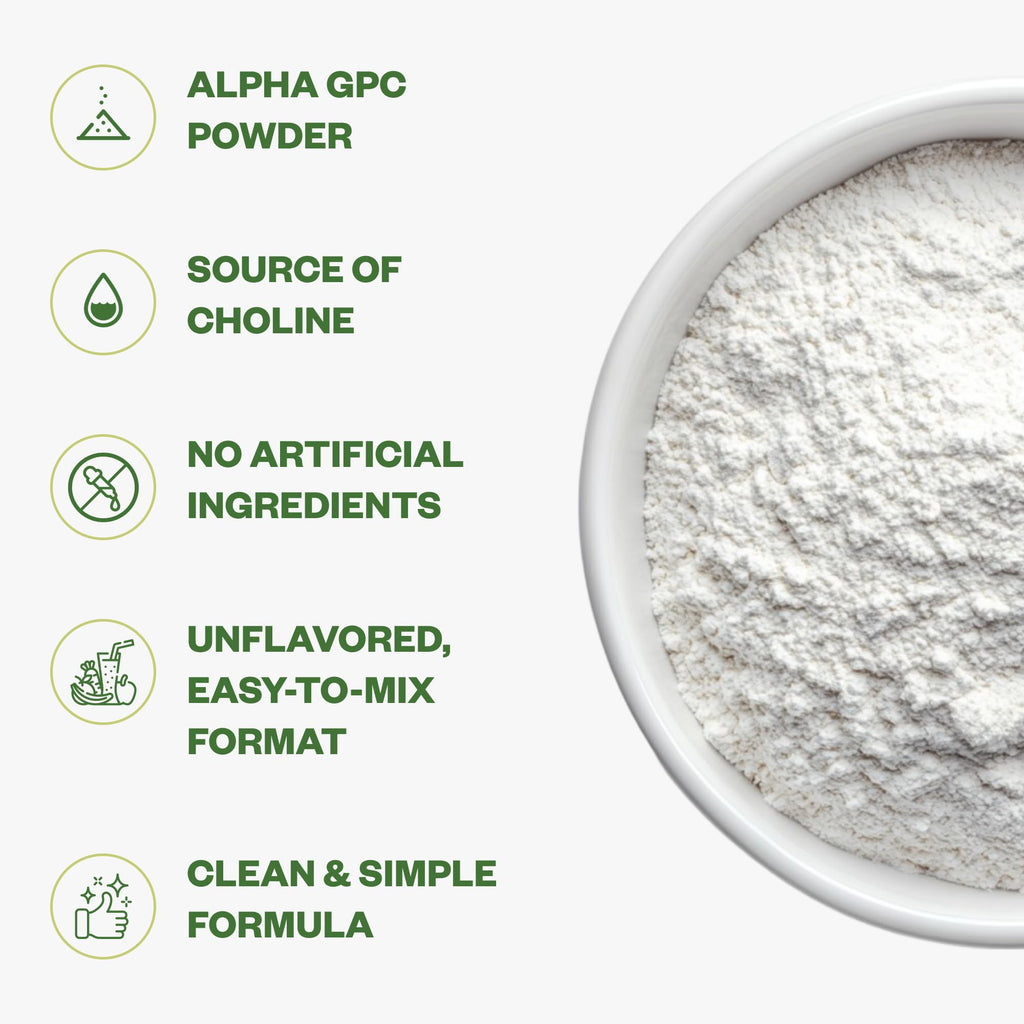 Purisure Alpha GPC Powder, 25 g, Pure Alpha GPC Choline Supplement for Brain and Focus, CDP Choline Supplements for Memory Performance & Concentration, No Fillers, Non-GMO, Offers 41 Servings - TrustMedUSA