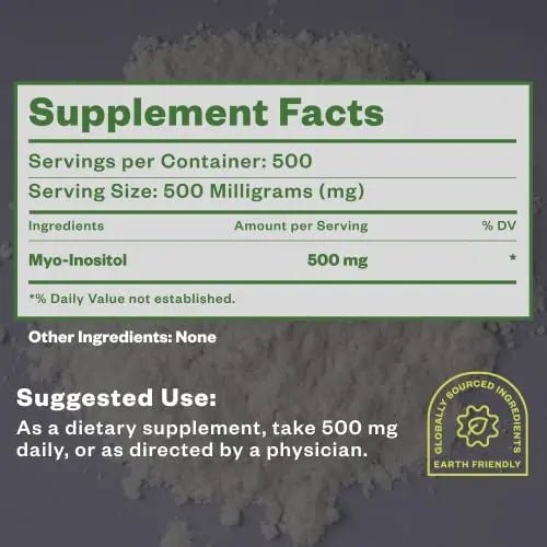 Purisure Myo-Inositol Powder, 250g, Fertility, Hormonal Balance and Ovarian Support - TrustMedUSA