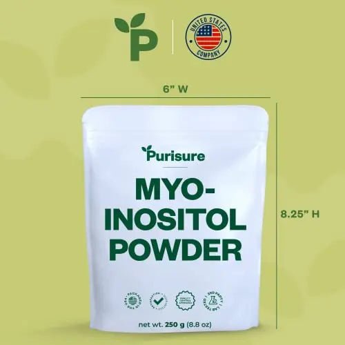 Purisure Myo-Inositol Powder, 250g, Fertility, Hormonal Balance and Ovarian Support - TrustMedUSA