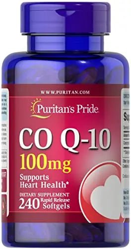 Puritan's Pride CoQ10 100mg, Supports Heart Health, 240 Rapid Release Softgels - TrustMedUSA