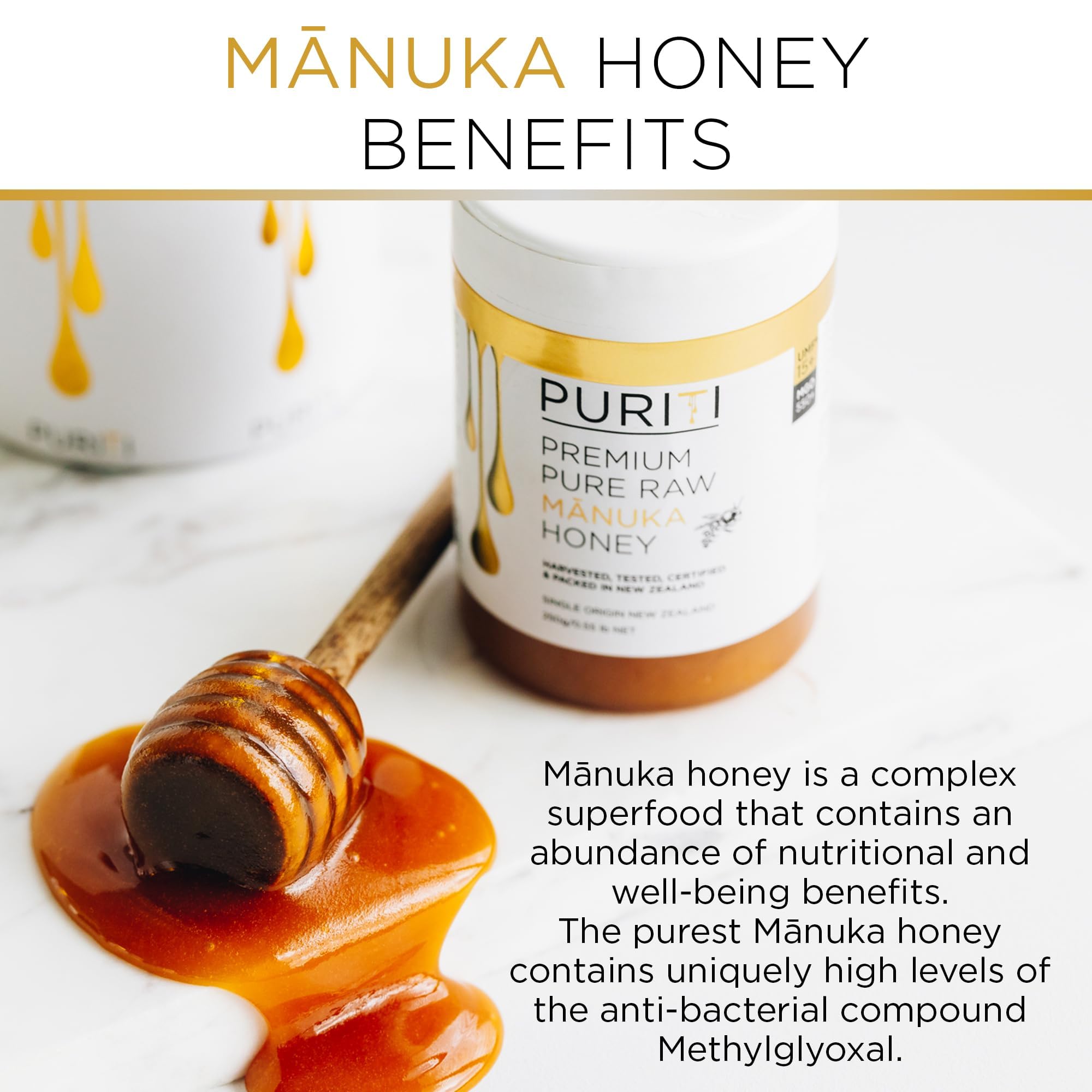 PURITI Premium Manuka Honey Lozenges High Potency - Sugar Free Drops | Genuine New Zealand Raw Manuka Honey Soothers for Coughs & Sore Throats | UMF Certified MGO 400+ UMF12+ (16 Pack) - Maple Wellness Supplements