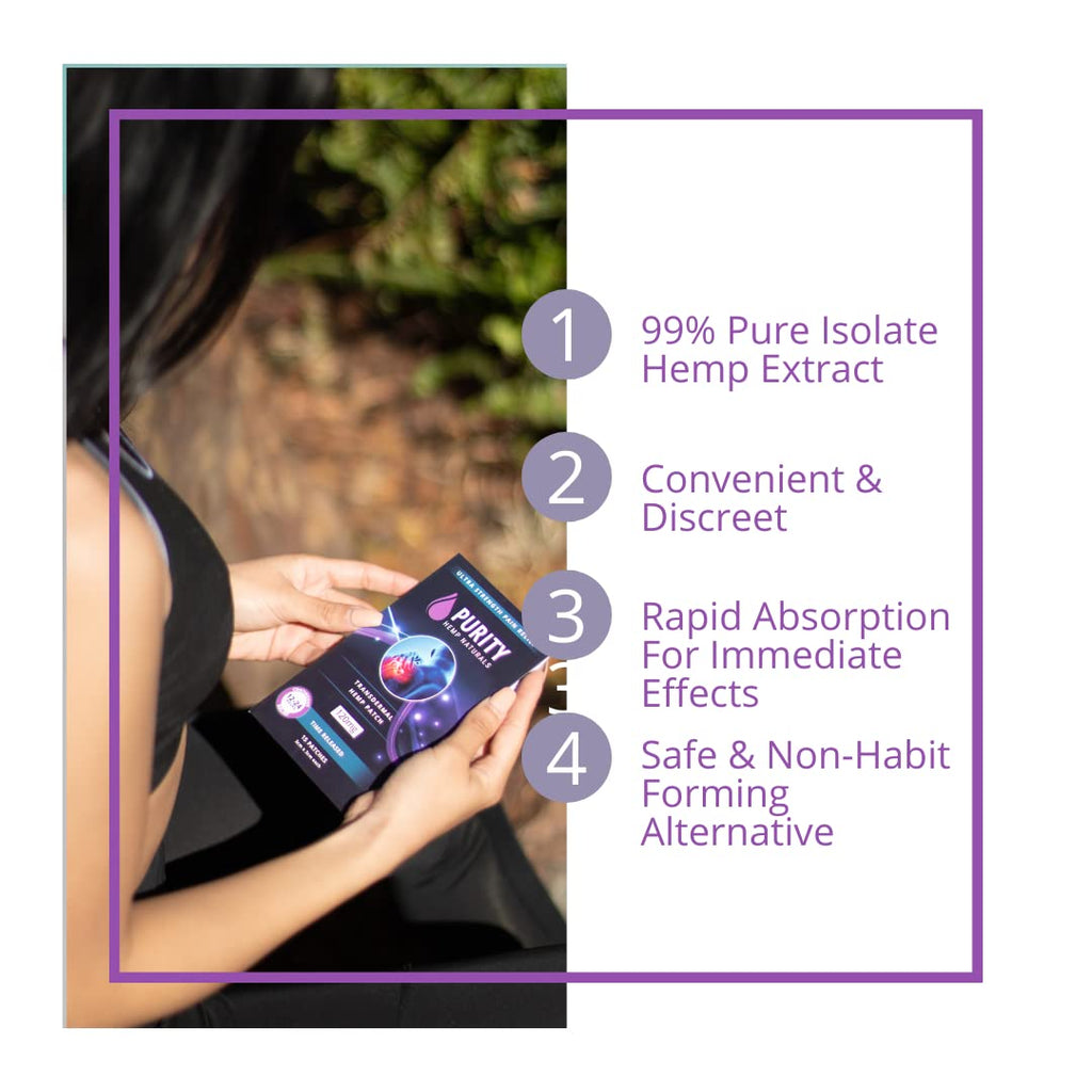 Purity Hemp Naturals Body Discomfort Patch 240 mg - 30 ct (8 mg ea.) Lasts 24 Hours. Sweat & Water Resistant. Convenient & Discreet. For Use On Any Part Of The Body. Plant-Based Extended-Release Patch - TrustMedUSA