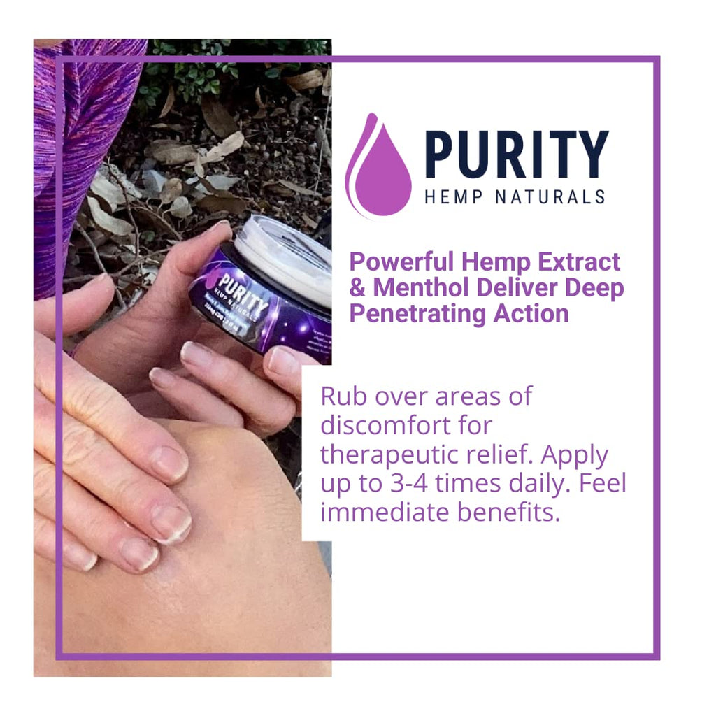 Purity Hemp Naturals HOT & COOL Hemp Cream — 1,000mg Hemp Oil Extract, Dual Warming & Cooling Sensation, Fast Absorbing Non-Greasy Formula, Made in USA — 2 Fl Oz - TrustMedUSA