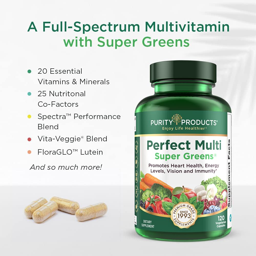 Purity Products Perfect Multi Super Greens Dietary Supplement Health Nutrition, 120 count - TrustMedUSA