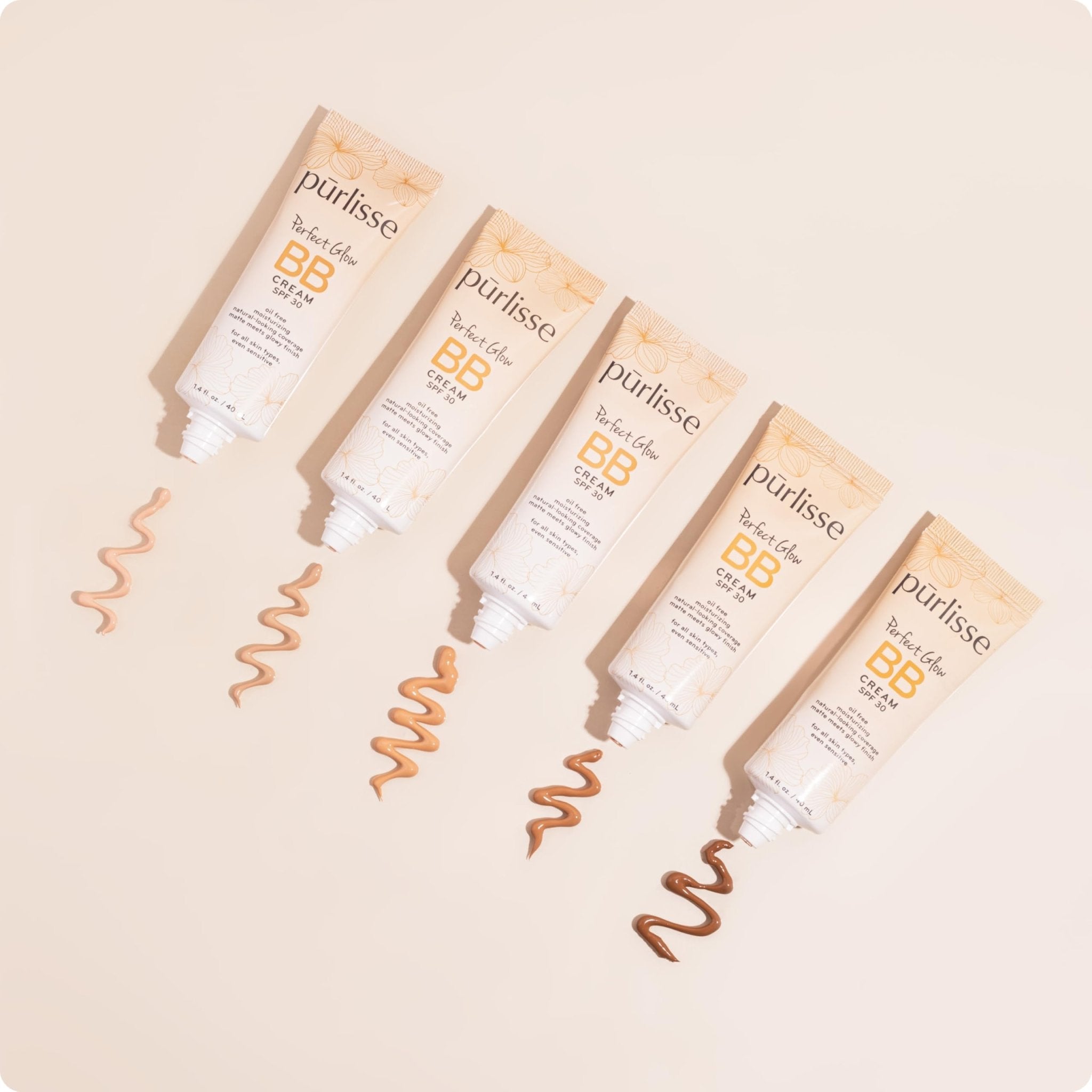 pūrlisse Perfect Glow BB Cream with SPF 30 - Matte Meets Dewy Finish - Enriched with Goji & Hawthorn Berry to Help Improve Skin Texture & Radiance - Medium Golden (1.4 oz) - TrustMedUSA