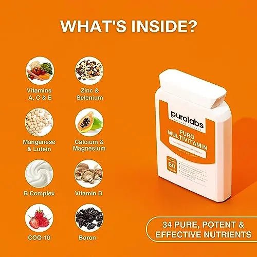 Puro Multivitamin - 34 Multivitamins & Minerals - Daily Complex for Men & Women - TrustMedUSA