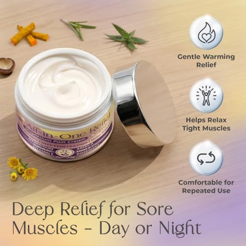 PURPLE CANYON All in One Magnesium Pain Cream – Natural Pain Relief Cream with Arnica, MSM & Capsaicin for Muscle & Joint Support – Fast-Absorbing, Non-Greasy Formula with Aloe Vera & Turmeric - TrustMedUSA