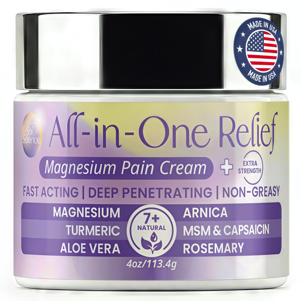 PURPLE CANYON All in One Magnesium Pain Cream – Natural Pain Relief Cream with Arnica, MSM & Capsaicin for Muscle & Joint Support – Fast-Absorbing, Non-Greasy Formula with Aloe Vera & Turmeric - TrustMedUSA
