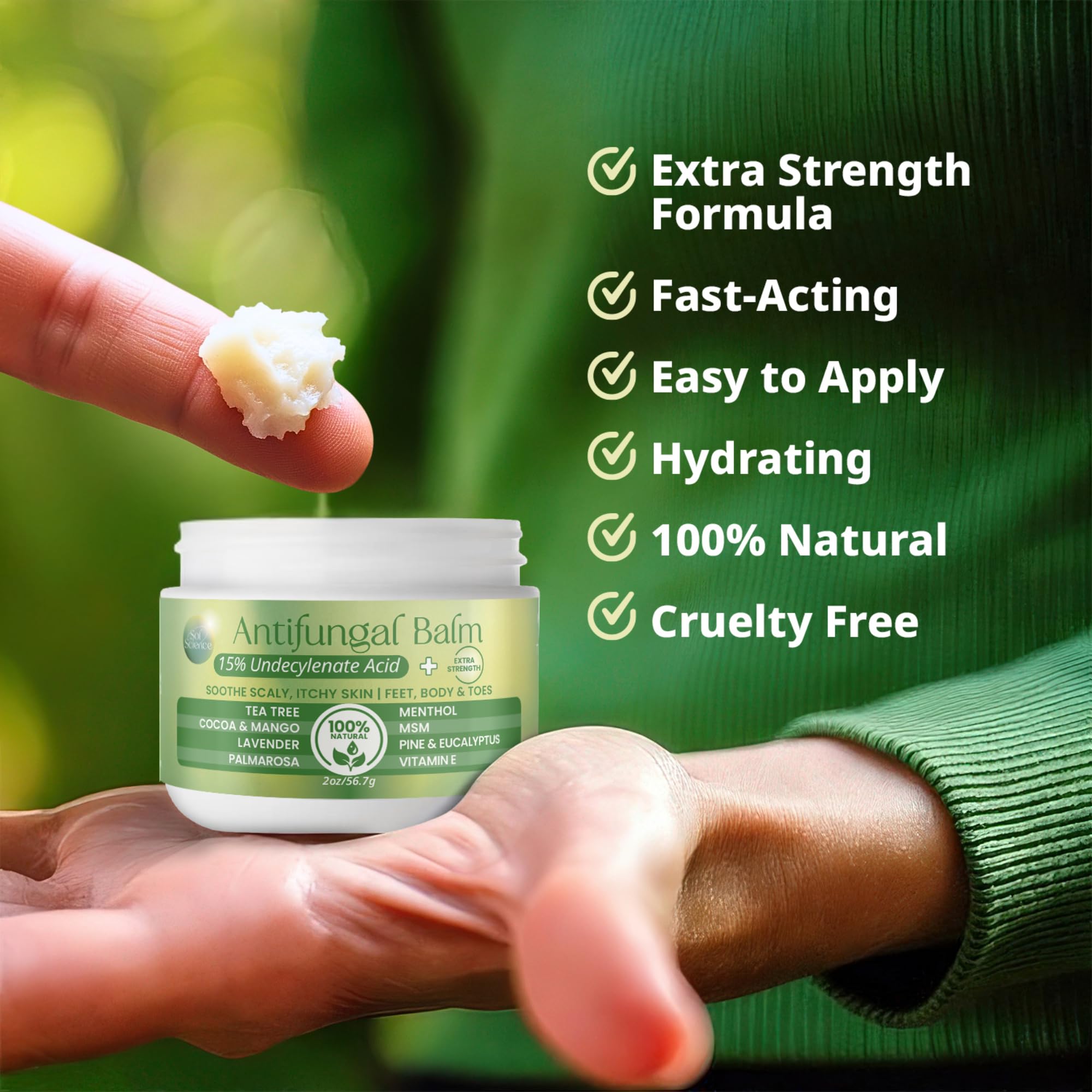 PURPLE CANYON Anti Fungal Balm with 15% Undecylenic Acid – Antifungal for Athletes Foot, Jock Itch & Ringworm – Tea Tree, Menthol & Essential Oils - TrustMedUSA