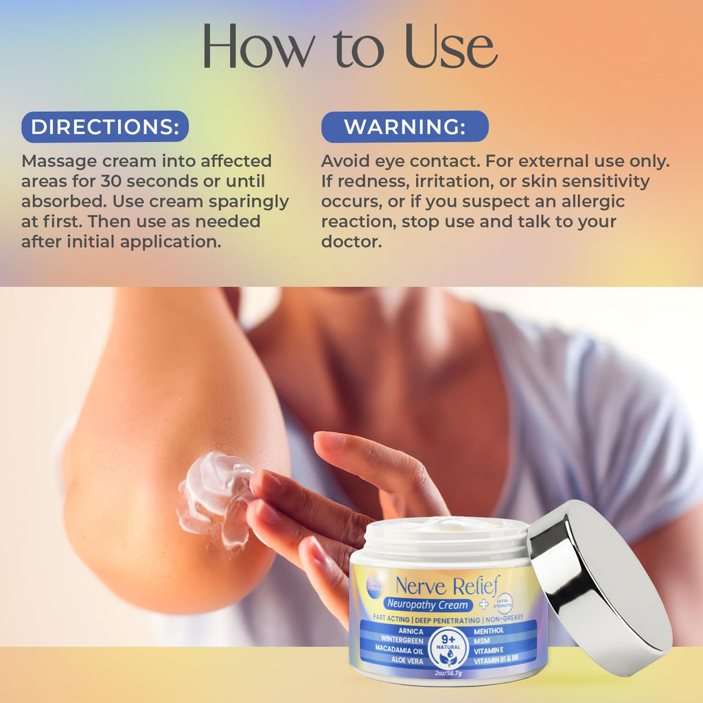 PURPLE CANYON Nerve Pain Relief Cream for Neuropathy – for Feet & Legs | MSM, Arnica, Alpha Lipoic Acid | Fast-Absorbing, Non-Greasy Formula | 2 oz - TrustMedUSA