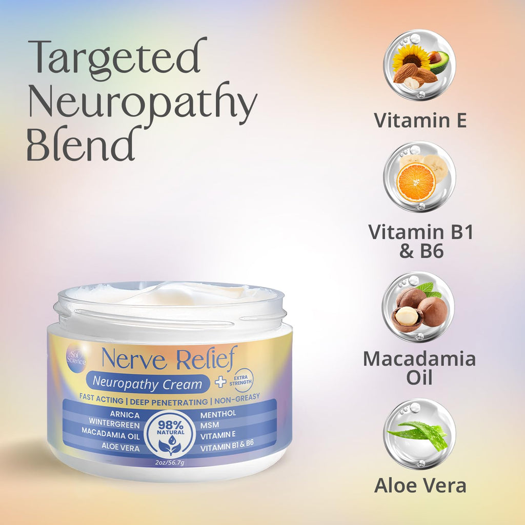 PURPLE CANYON Nerve Pain Relief Cream for Neuropathy – for Feet & Legs | MSM, Arnica, Alpha Lipoic Acid | Fast-Absorbing, Non-Greasy Formula | 2 oz - TrustMedUSA
