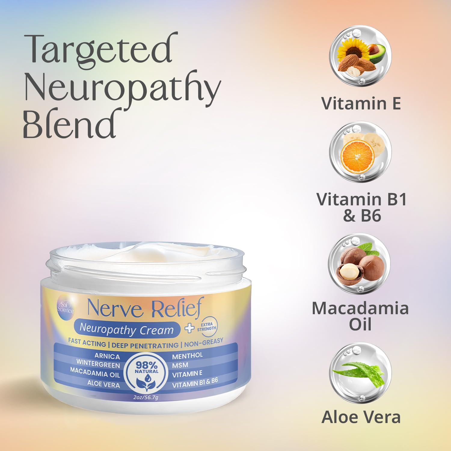 PURPLE CANYON Nerve Pain Relief Cream for Neuropathy – for Feet & Legs | MSM, Arnica, Alpha Lipoic Acid | Fast-Absorbing, Non-Greasy Formula | 2 oz - TrustMedUSA