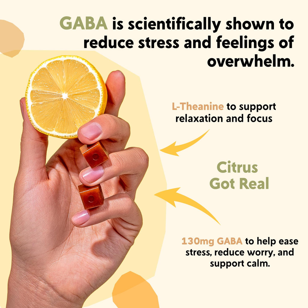 PYM Citrus Mood Chews Support for Stress, Worry & Overwhelm, 120 Count | 130mg GABA, 90mg L-Theanine | Vegan, Non-GMO, Gluten-Free, No Added Sugar | All-Natural Mood Balance Supplement Made in USA - TrustMedUSA