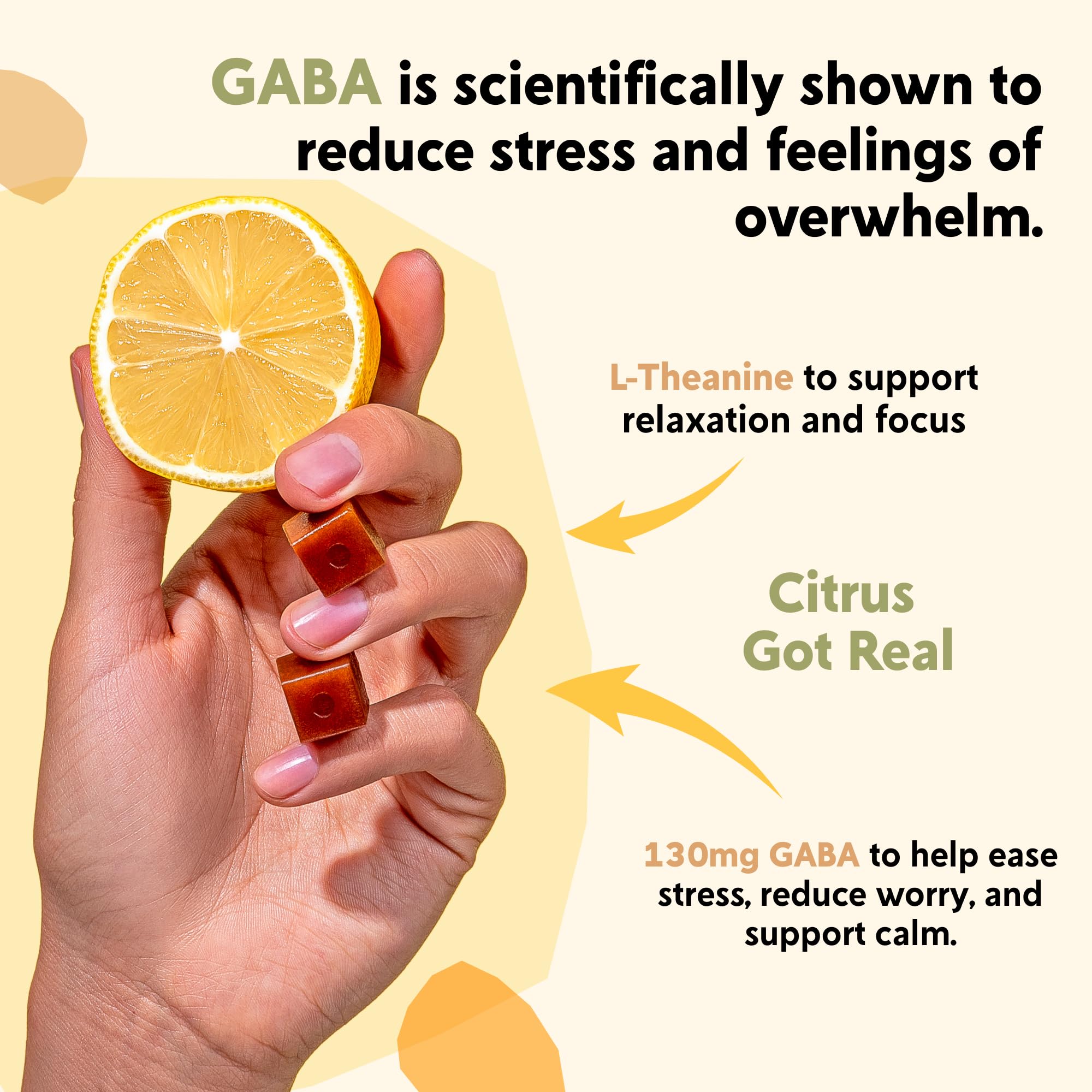 PYM Citrus Mood Chews Support for Stress, Worry & Overwhelm, 120 Count | 130mg GABA, 90mg L-Theanine | Vegan, Non-GMO, Gluten-Free, No Added Sugar | All-Natural Mood Balance Supplement Made in USA - TrustMedUSA